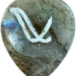 Wambooka Handcrafted Rare Stone Guitar Pick with Anatomical Footprint (Native Picks Rare Stones - BLUE OCEAN TRANSPARENT) Musical Instruments