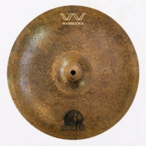 Wambooka Apollo Splash 12 inch front view B20 hand-hammered cymbal with Apollo emblem