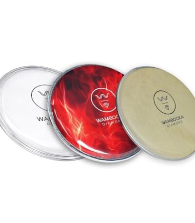 Wambooka Diamond Darbuka Heads 8.75″, Set of 3 (Transparent, Red Lava, Camel Race)